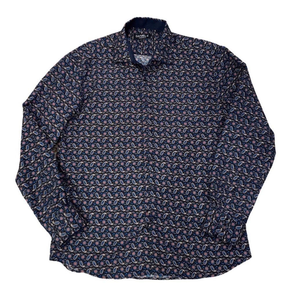 Daniel K Tailored Fit Paisley Button Down Shirt Size Large